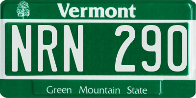 VT license plate NRN290