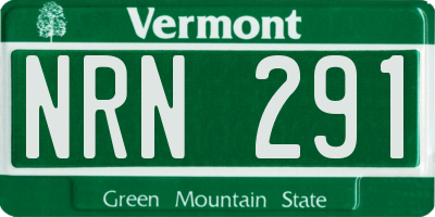 VT license plate NRN291