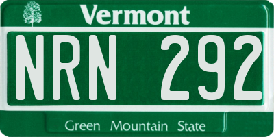VT license plate NRN292