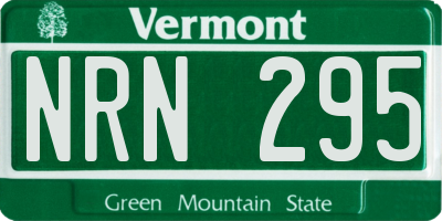 VT license plate NRN295