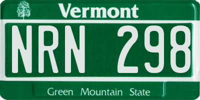 VT license plate NRN298