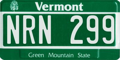 VT license plate NRN299
