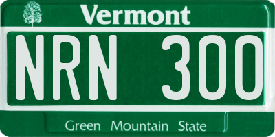VT license plate NRN300