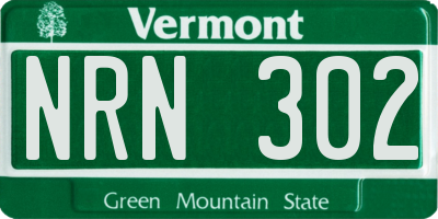 VT license plate NRN302