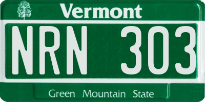 VT license plate NRN303