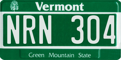 VT license plate NRN304