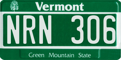 VT license plate NRN306