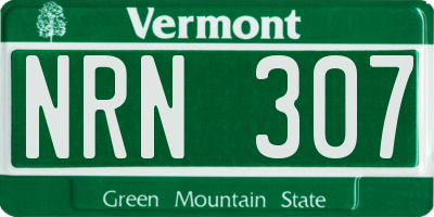 VT license plate NRN307