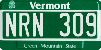 VT license plate NRN309