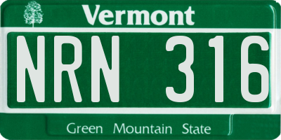 VT license plate NRN316