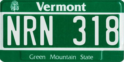 VT license plate NRN318