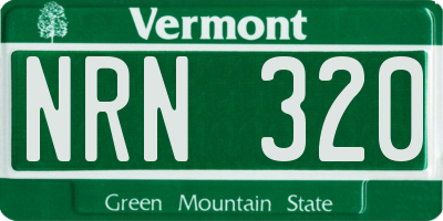 VT license plate NRN320