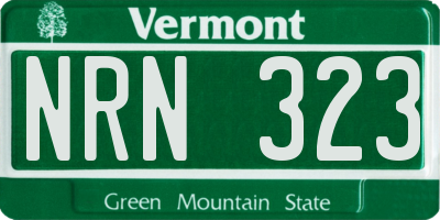 VT license plate NRN323