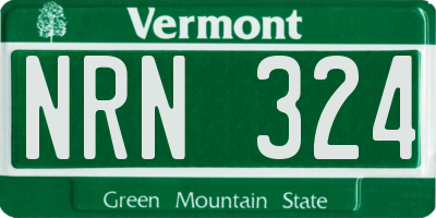 VT license plate NRN324