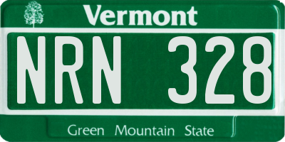 VT license plate NRN328