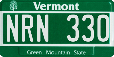 VT license plate NRN330