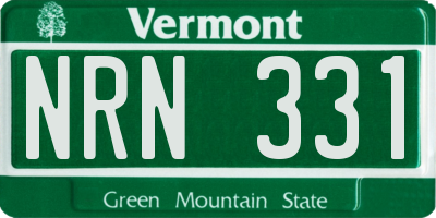 VT license plate NRN331