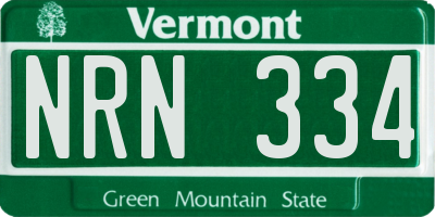 VT license plate NRN334