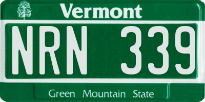VT license plate NRN339