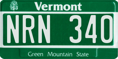 VT license plate NRN340