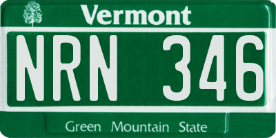 VT license plate NRN346