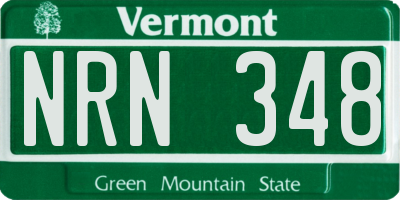 VT license plate NRN348