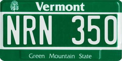 VT license plate NRN350