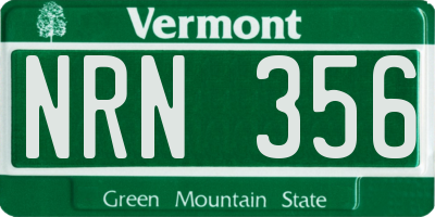 VT license plate NRN356
