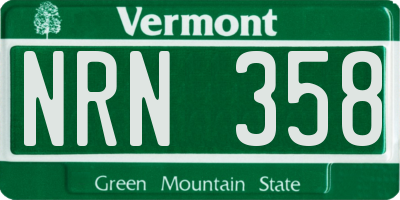 VT license plate NRN358