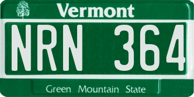 VT license plate NRN364
