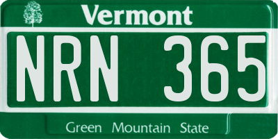 VT license plate NRN365