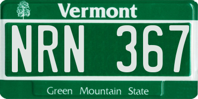 VT license plate NRN367