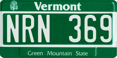 VT license plate NRN369