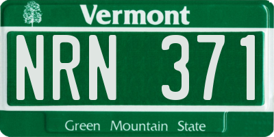 VT license plate NRN371