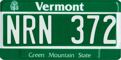 VT license plate NRN372