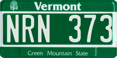 VT license plate NRN373