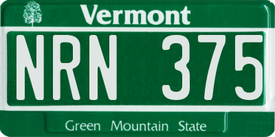 VT license plate NRN375
