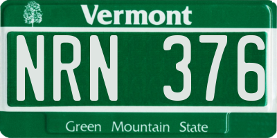 VT license plate NRN376