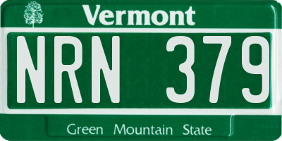 VT license plate NRN379