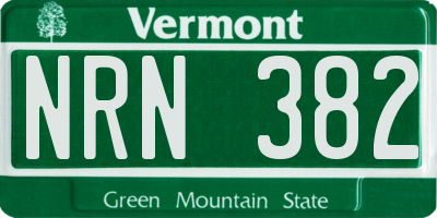 VT license plate NRN382