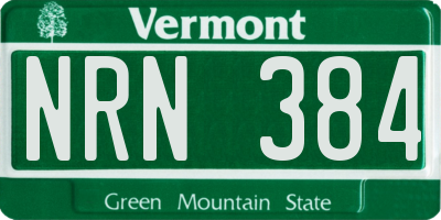 VT license plate NRN384