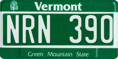 VT license plate NRN390