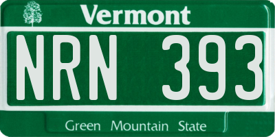 VT license plate NRN393