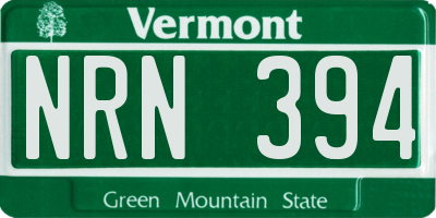 VT license plate NRN394