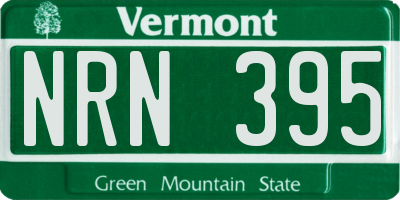 VT license plate NRN395