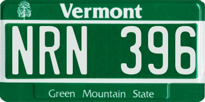 VT license plate NRN396