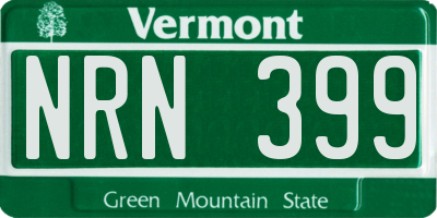 VT license plate NRN399
