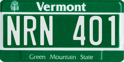 VT license plate NRN401