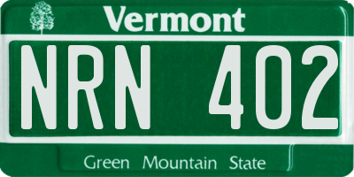 VT license plate NRN402