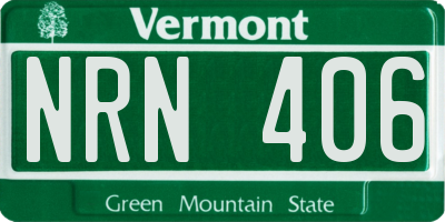 VT license plate NRN406